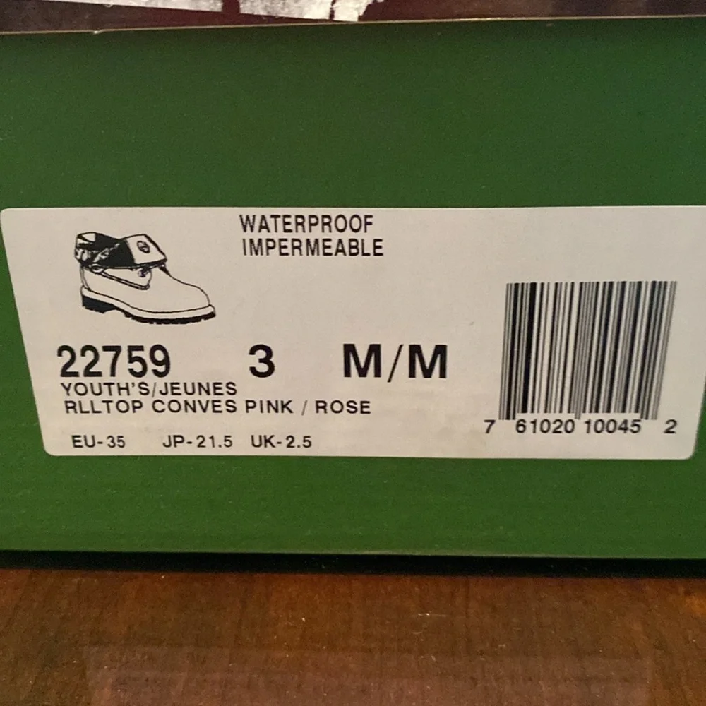 Timberland Rolldown youth waterproof boots size 3